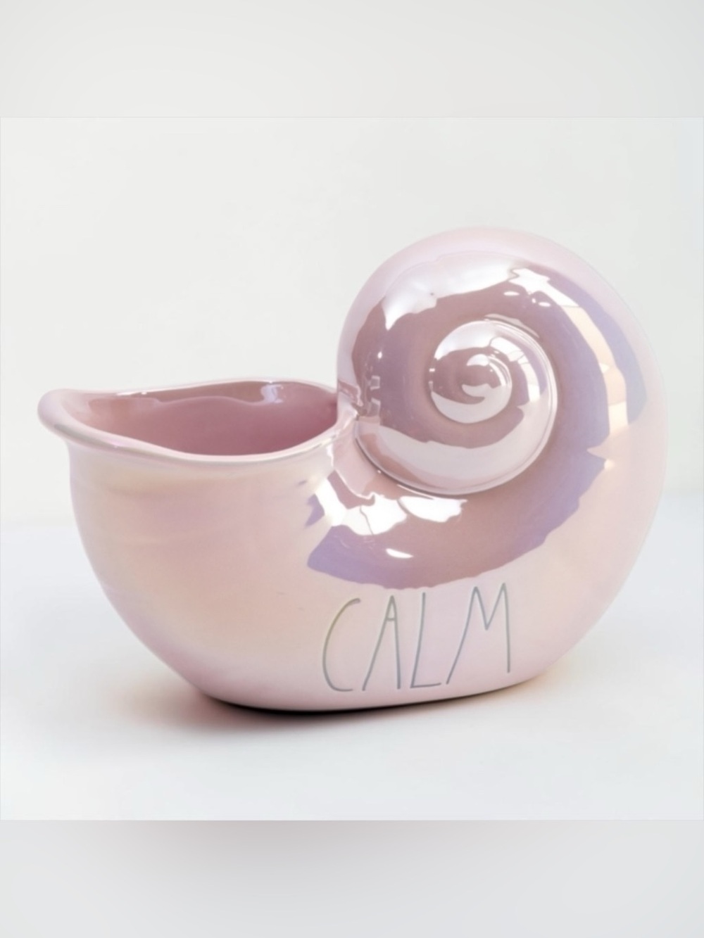 Rae Dunn NWT CALM Pink Ceramic Shell Decorative Planter
